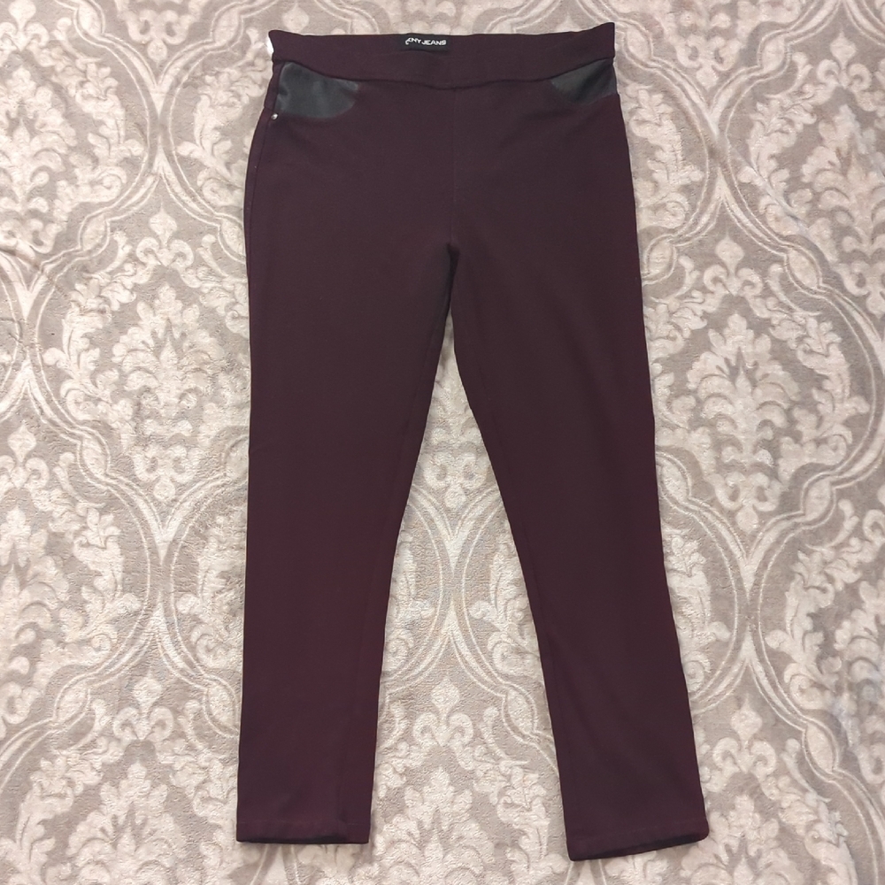 Chic Black and Burgundy Women's Pants